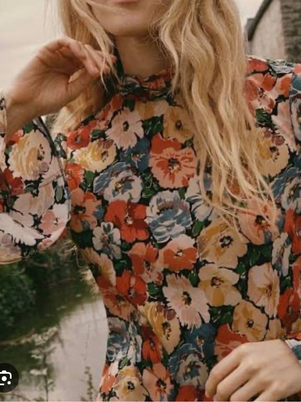 RARE Doen Musetta Silk Dress, in Poppy Meadow, XS - Picture 3 of 15